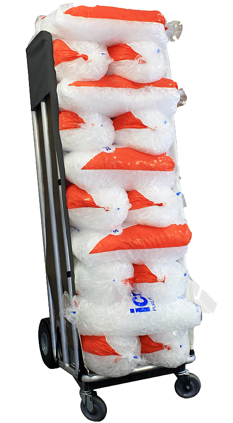 B&P Commercial Ice Cart | 20-Bag Capacity, No-Flat Wheels, Dual Brake System - Safe & Efficient Ice Delivery