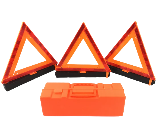 17.5" Reflective Warning Triangles - Pack of 3 - FMVSS 125 Compliant Emergency Road Safety Kit