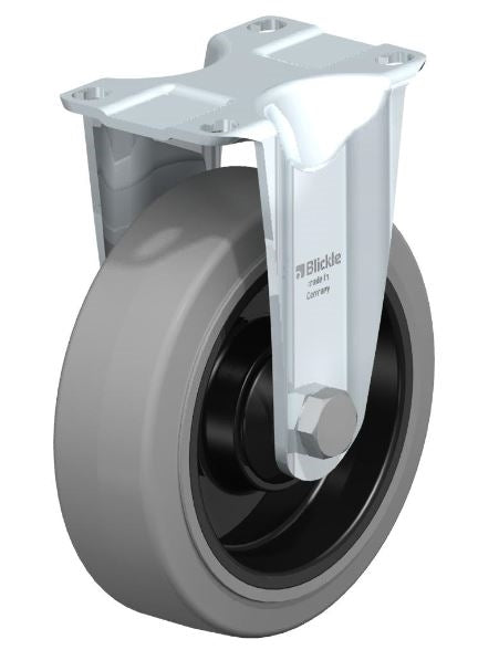 Blickle 5" x 1-9/16" Rigid Caster with 660 lb Load Capacity - B-POEV 125K-12-SG-FK