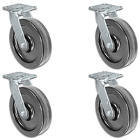 8" x 2" | Swivel Caster Set of 4 | Phenolic Wheel | 4,000 Lbs Capacity