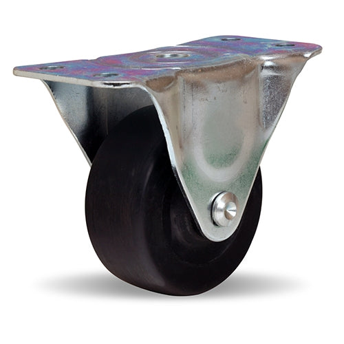 Hamilton R-223-FO Rigid Caster - 3x1.25 Inch Flexonite Solid Rubber Wheel, 125 lbs Capacity, 3/8 Inch Oilless Sleeve Bearing - Durable Industrial Caster