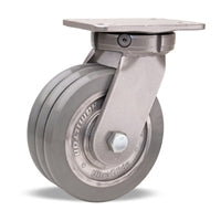 Hamilton Super Endurance™ Swivel Caster with 8" x 3" UltraGlide™ (95A) Triple Wheel Grey Tread on Aluminum Core with 3/4" Sealed Precision Ball Bearings