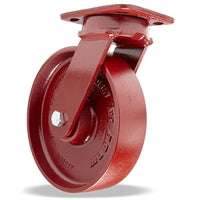 Hamilton Spinfinity Maintenance-Free Kingpinless ZFWH Series Swivel Caster with 8" x 2" Cast Iron Metal Wheel with 1/2" Sealed Precision Ball Bearings