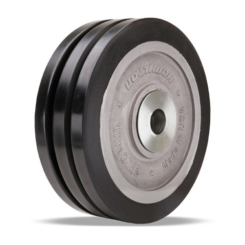 Hamilton Triple-Wheel Caster - UltraGlide 70D Polyurethane Flat Tread, 10" Dia x 3" W, 5900 lbs Load Capacity, 1" Precision Ball Bearing, 3 1/2" Hub - Heavy Duty