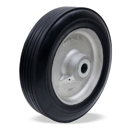 Hamilton 12" Super-Flex Rubber (60A) on Aluminum Wheel - 800 lbs Capacity, 2.75" Width, 3.25" Hub Length, 1-1/4" Straight Roller Bearing