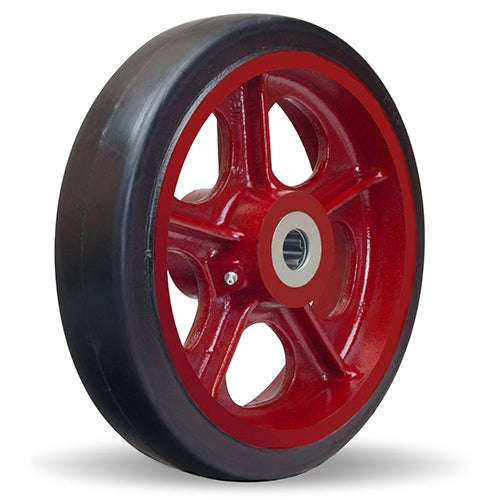 Hamilton W-1226-RT-1-1/4 Mold-on Rubber on Cast Iron Wheel - 12x2.5 Inch, 1-1/4" Precision Tapered Roller Bearing for Industrial Mobility