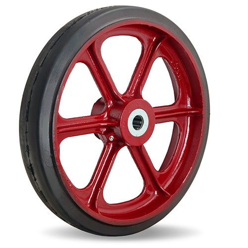 Hamilton W-1430-RT-1-1/4 Mold-on Rubber Wheel 14" x 3" - Durable Cast Iron Core with Precision Tapered Roller Bearing for Industrial Use