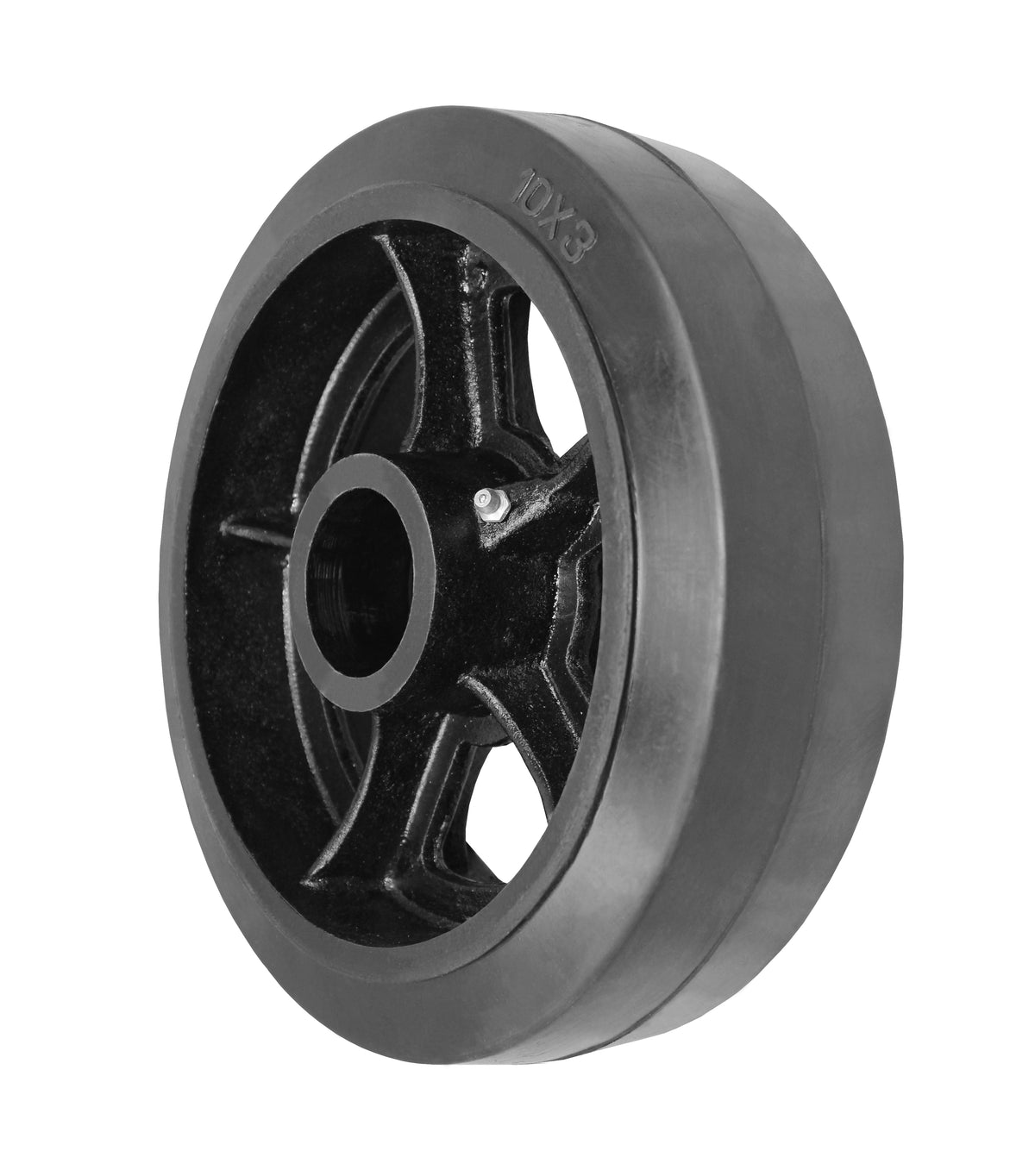 10" x 3" rubber on steel replacement wheel