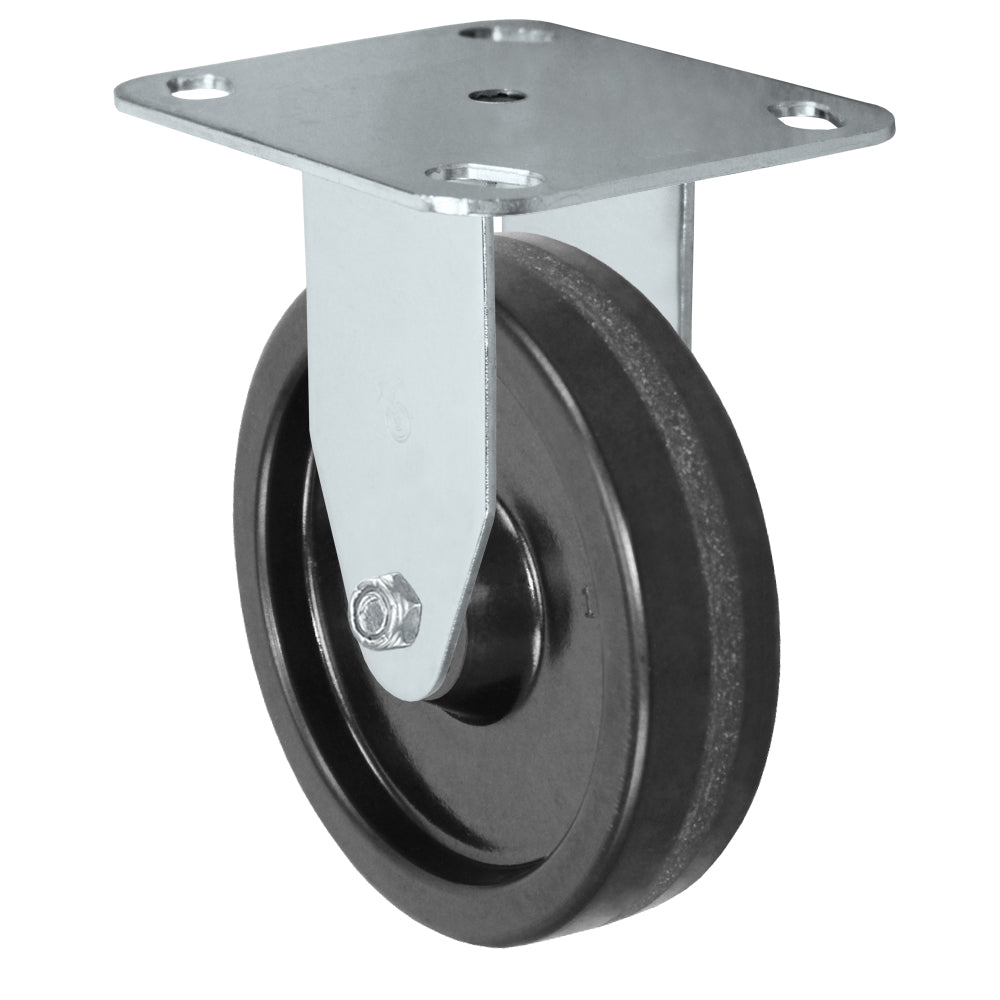 Rigid caster, 5" x 1-1/4" phenolic wheel, Plate 2-3/8 x 3-5/8"
