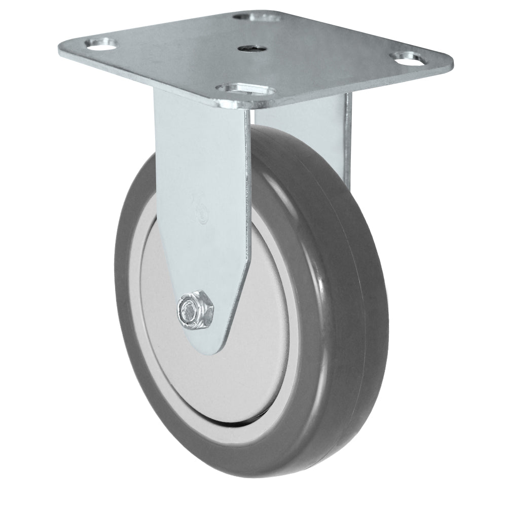 Rigid caster, 5" x 1-1/4" polyurethane wheel, Plate 2-3/8 x 3-5/8"
