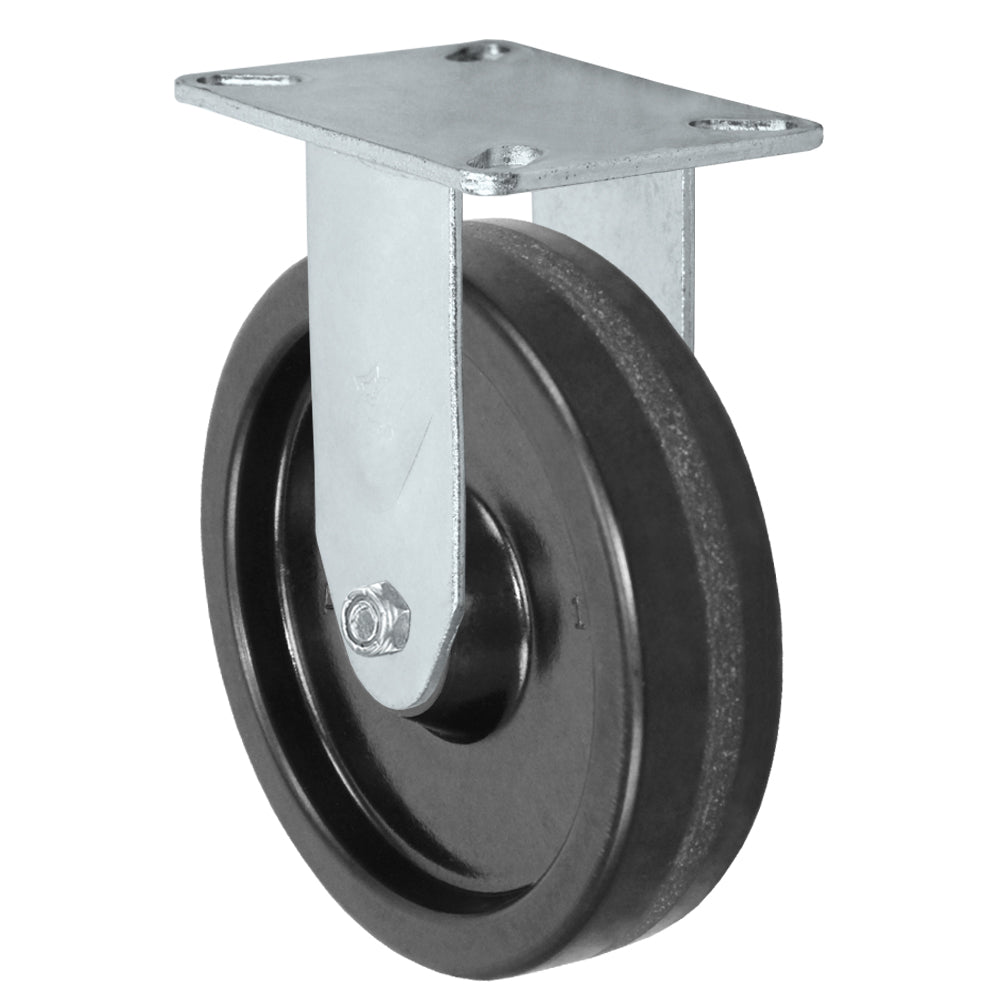 Rigid caster, 5" x 1-1/4" phenolic wheel, Plate 3-1/8 x 4-1/8"