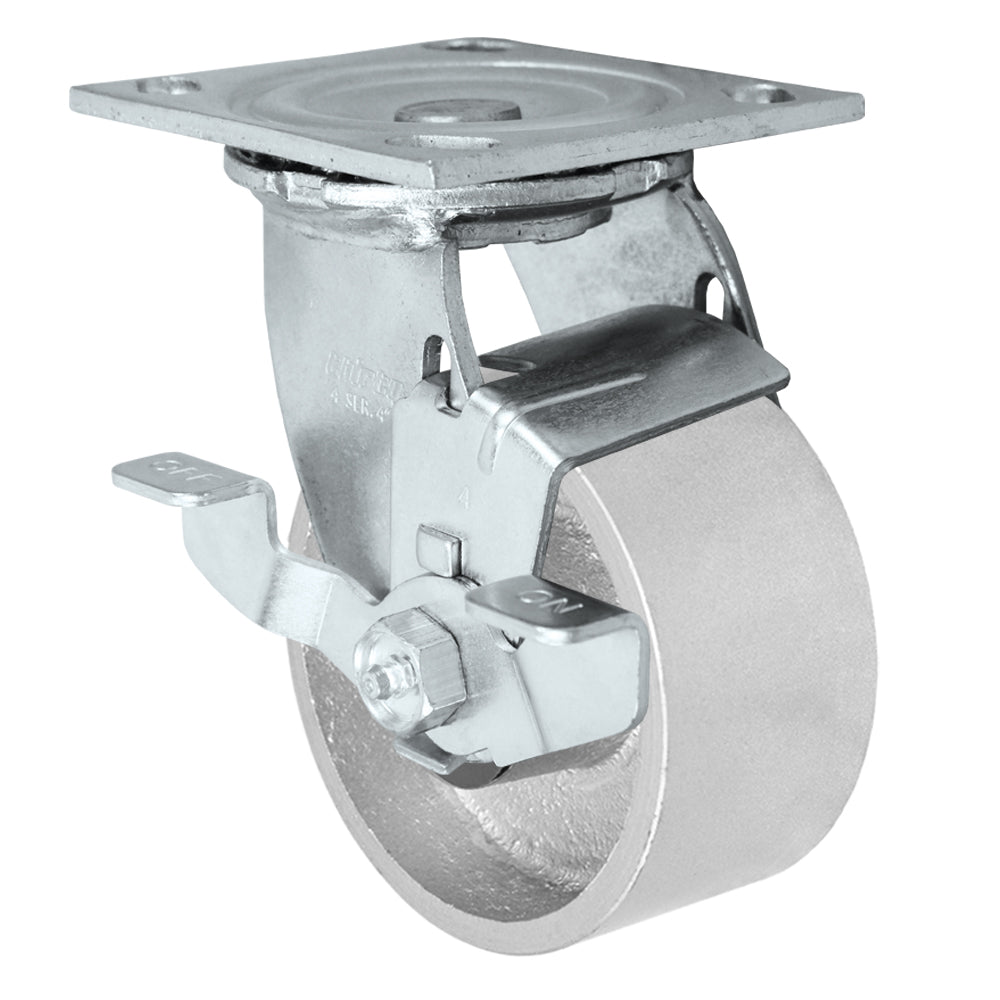 Side brake caster, 4 in. semi-steel wheel (34 Series shown)