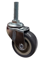 2" Stem Caster | Non-Marking Thermo Rubber Wheel | Threaded Stem 3/8"-16 x 1-1/2" | 90 lbs Capacity