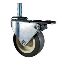 2" Locking Stem Caster | Non-Marking Polyurethane Wheel | Threaded Stem 3/8"-16 x 1" | 90 lbs Capacity