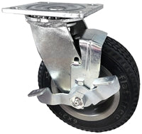 6" Flat Free Swivel Caster with Brake - 6" x 2" Foam Filled Tire - 250 lbs Capacity