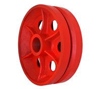 10" X 3" Red Ductile V-Groove Wheel - 7,000 lbs Capacity