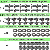 1/2" Caster Plate Mounting Hardware Combo Pack - 16 Pieces of Each