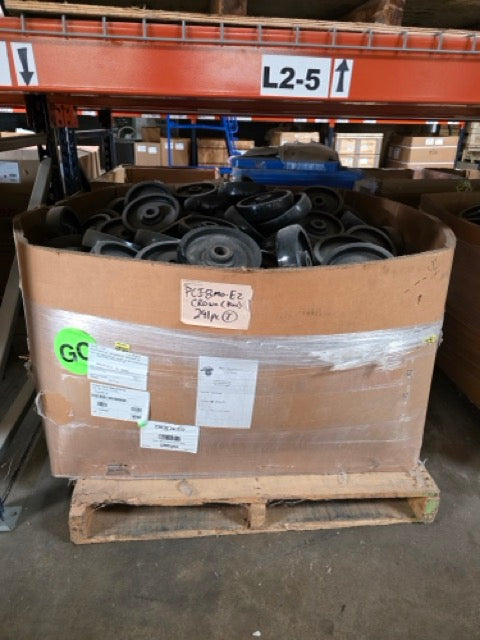 Lot/Crate of 290 pieces - 8"x2" Poly on Iron Wheels - 1500 lbs capacity per wheel