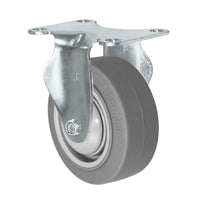 3" X 1.25" Light Duty TPR FX Formula XS Rubber Wheel - Rigid Caster - 225 lbs Capacity