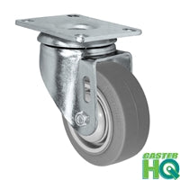 3-1/2" X 1.25" Light Duty TPR FX Formula XS Rubber Wheel - Swivel Caster - 230 lbs Capacity