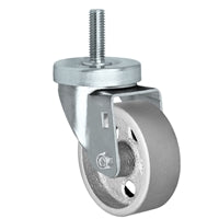 3" Threaded Stem Swivel Caster 1/2" x 1.5" Long Threaded Stem with Cast Iron Steel Wheel - 350lbs Per Caster