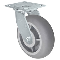 4" x 2" Crowned Thermo Plastic Rubber Wheel - 4" x 4-1/2" Plate Size - 300 lbs Capacity