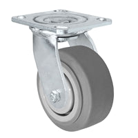 4" x 2" Duratek High Tech Flat Tread Thermo Plastic Rubber Wheel - 4" x 4-1/2" Plate Size - 450 lbs Capacity