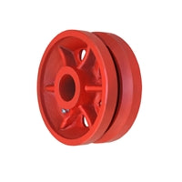 4" X 2" Red Ductile V-Groove Wheel - 1,500 lbs Capacity