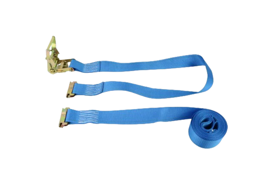 2" x 20' Cargo Van E-Track Ratchet Tie Down Strap Assembly with Spring E Fittings