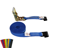 High-Strength A-2X30RFH-DW Ratchet Strap Assembly with Flat Hooks - 30‰۪ x 2‰۝ Diamond Weave for Secure Cargo Transport