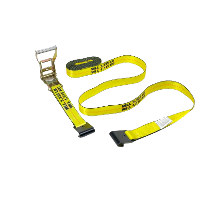 Heavy-Duty 2-Inch x 30-Foot Ratchet Tie Down Straps with Flat Hooks - 3,333 lbs Load Capacity