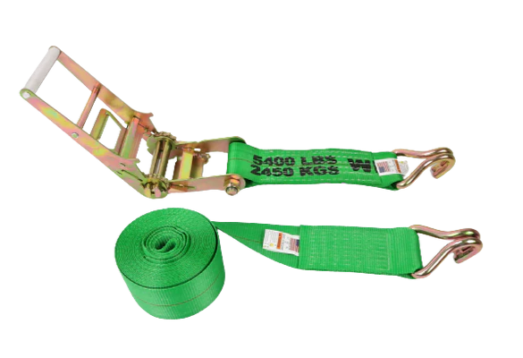 High-Capacity 4-Inch x 40-Foot Ratchet Strap with Wire Hooks - A-4X40RWHK | 5,400 lbs Load Securement