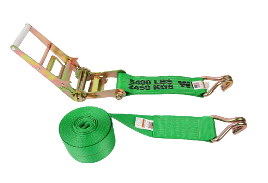 High-Capacity 4-Inch x 40-Foot Ratchet Strap with Wire Hooks - A-4X40RWHK | 5,400 lbs Load Securement