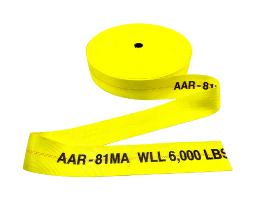 4" AAR Approved Polyester Webbing - 6000 lbs Working Load Limit, 300ft Roll