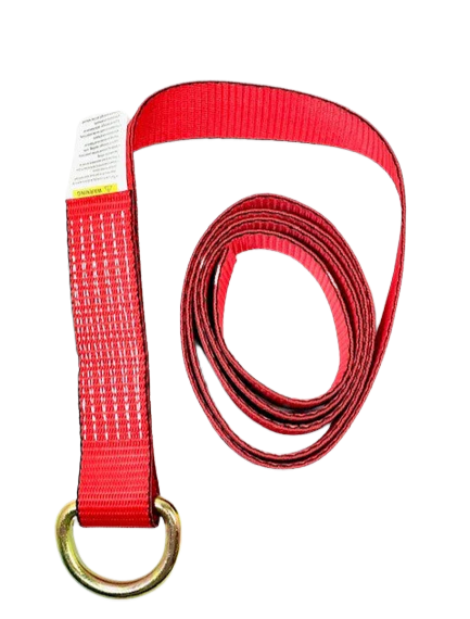 Red TECNIC Webbing Lasso Strap with D Ring - 2" x 100", 3,333 lbs Load Capacity - Durable Cargo Tie Down