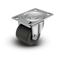 2" Low Profile Swivel Plate Caster - Polyolefin Log Wheel - 300 lbs Capacity