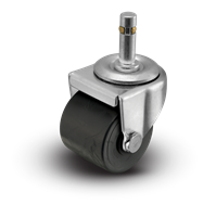 2" Low Profile Swivel Grip Ring Stem Caster - Polyolefin Log Wheel - 300 lbs Capacity