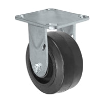 4" x 2" Inch Rigid Caster - Mold-On Rubber Wheel - 400 Lbs Capacity