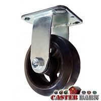 5" x 2" Inch Rigid Caster - Mold-On Rubber Wheel - 400 Lbs Capacity