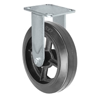 8" x 2" Inch Rigid Caster - Mold-On Rubber Wheel - 600 Lbs Capacity