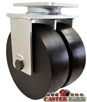 10" x 3" Dual Wheel - Super High Impact Polymer Rigid Caster - 7,000 lbs Capacity