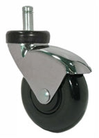 3" Black Polyurethane Wheel - Chrome Body LUX - Furniture Caster