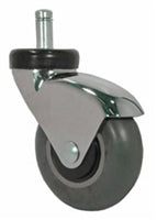 3" Gray Rubber - Chrome LUX Furniture Caster