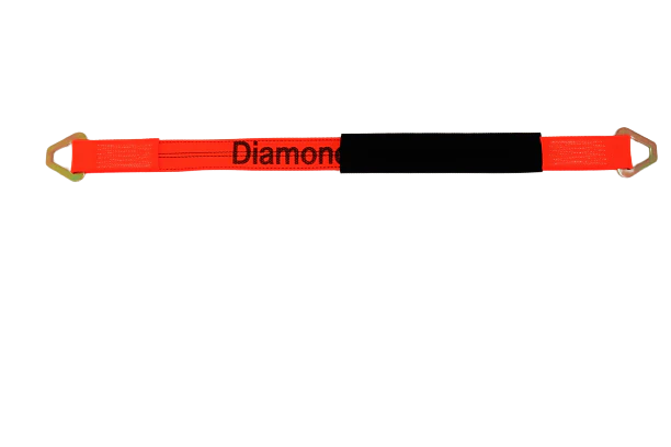 2" x 36" Premium Diamond Weave Axle Straps - 4 Pack, 3,333 lbs Safe Working Load Limit, Steel D-Rings, Made in USA