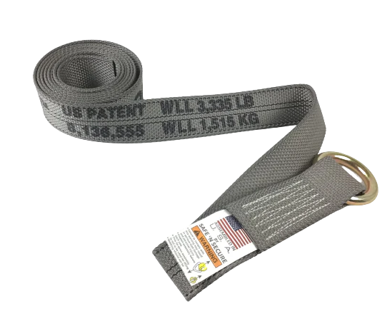 Heavy-Duty Lasso Strap with O-Ring - 2" x 8' Diamond Weave, 3,333 lbs Load Capacity - CT-2X8OR-DW