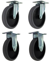 Replacement Cart Casters for Rubbermaid - 5" Non-marking Wheel for 4400, 4401, 4500, 4505, 4525 Series Carts - Set of 4 - CasterHQ Brand