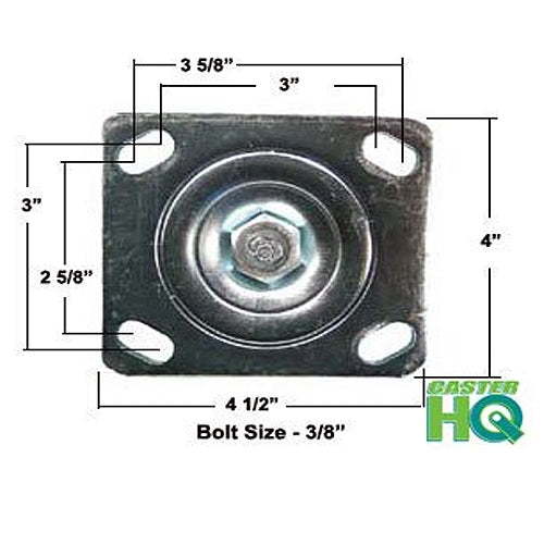 4" X 2" High Temperature Phenolic Wheel Rigid Caster - 600 lbs Capacity