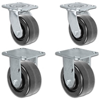 3-1/4" x 2" |  2 Swivel Casters & 2 Rigid Set of 4 | Phenolic Wheel | 2,800 Lbs Capacity