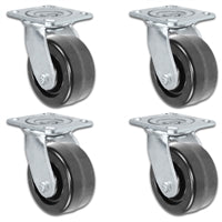 3-1/4" x 2" | Swivel Caster Set of 4 | Phenolic Wheel | 2,800 Lbs Capacity