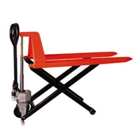 HL2045 Scissor Lift Pallet Jack Truck | Wheels Polyurethane on Steel | 27" Width | 48" Length | 2200 lb. Load Capacity | Orange Color